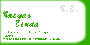 matyas binda business card